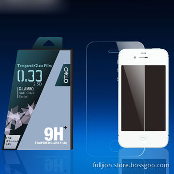 0.2mm/0.3mm round angle 2.5D curved edge tempered-glass screen protector for iPhone 4/4s